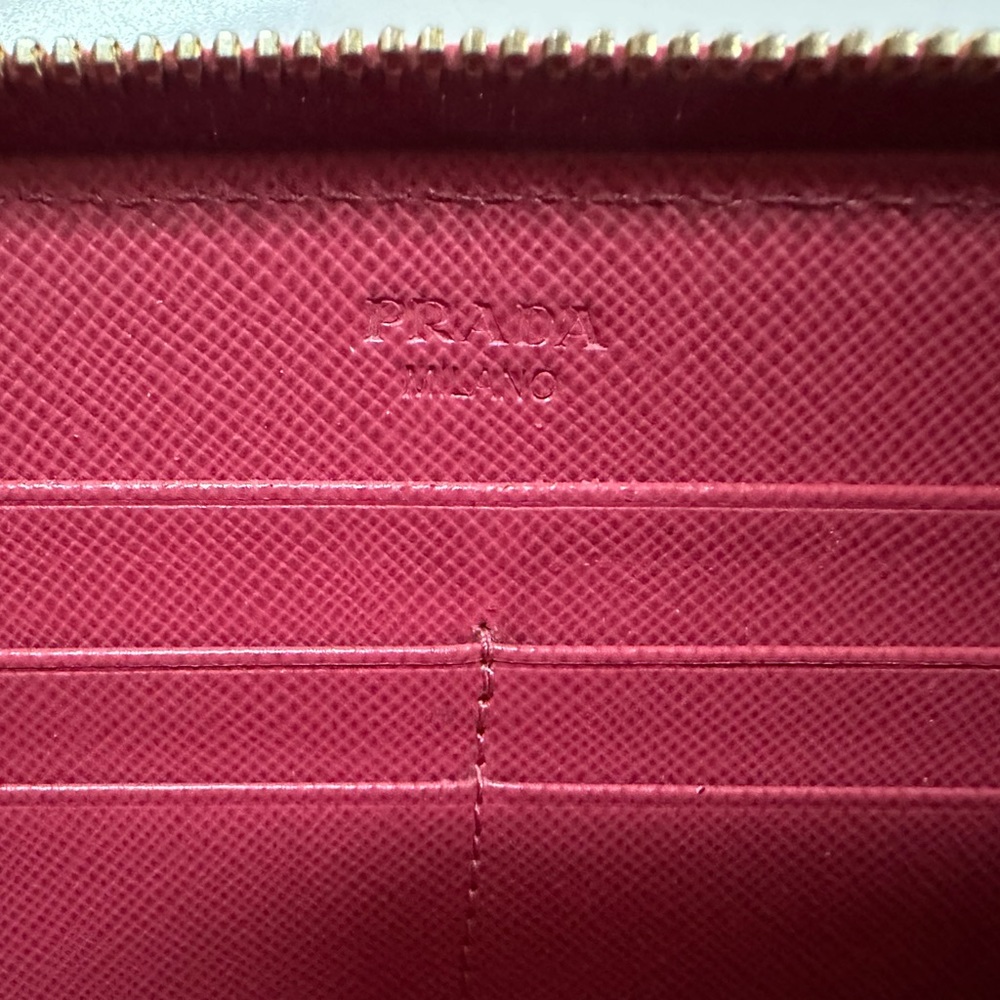 Prada Pink Saffiano Leather Zippy Wallet - Picture 4 of 6